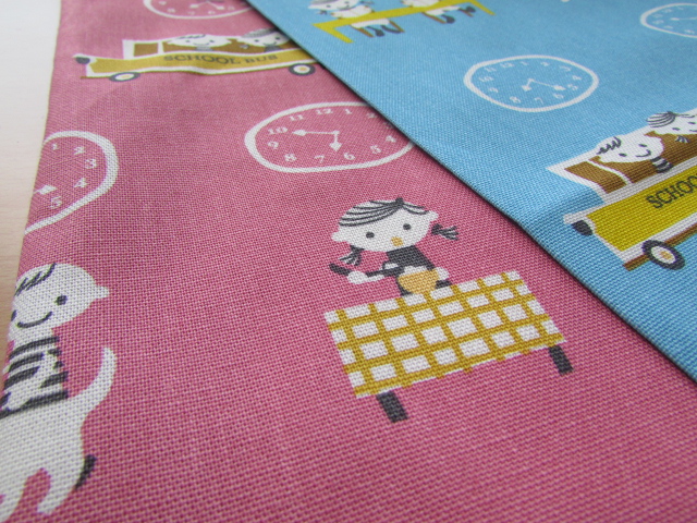 プティデポーム じかんわり 綿麻キャンバスプリント 布地のマツケ２ｎｄ