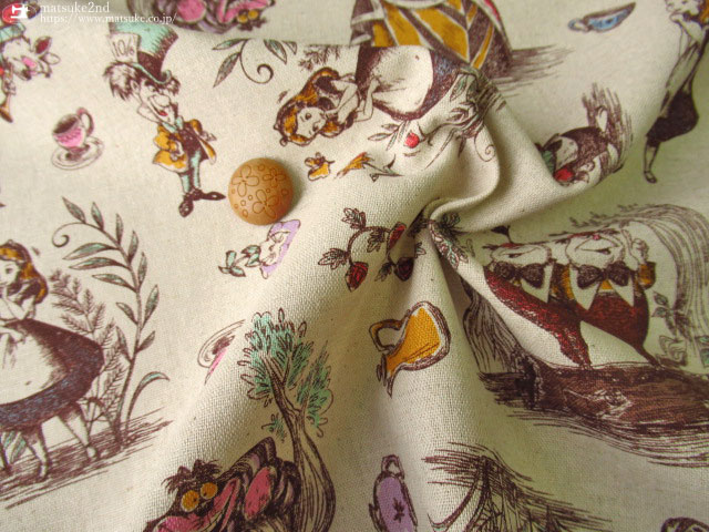 コットンリネンキャンバス Disney ディズニー 不思議の国のアリス