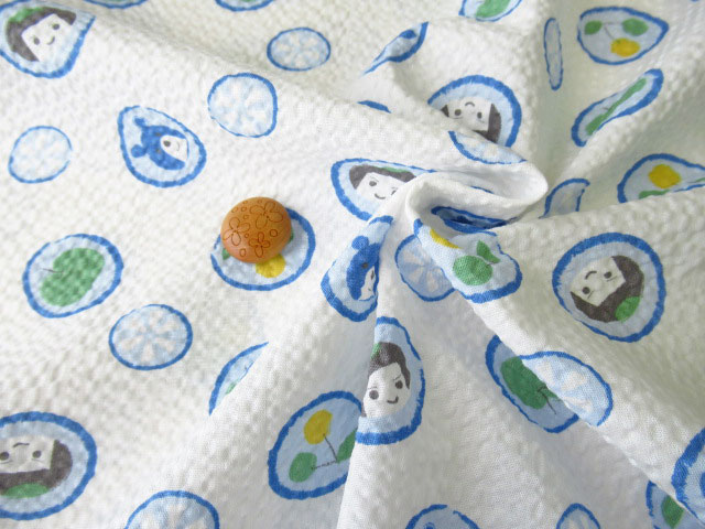 コットン リップル こどものえくぼ2021ss 金太郎あめ オフ ブルー コットン リップル こどものえくぼ2021ss 金太郎あめ オフ ブルー