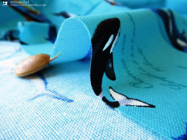 コットン オックスプリント】海の生き物