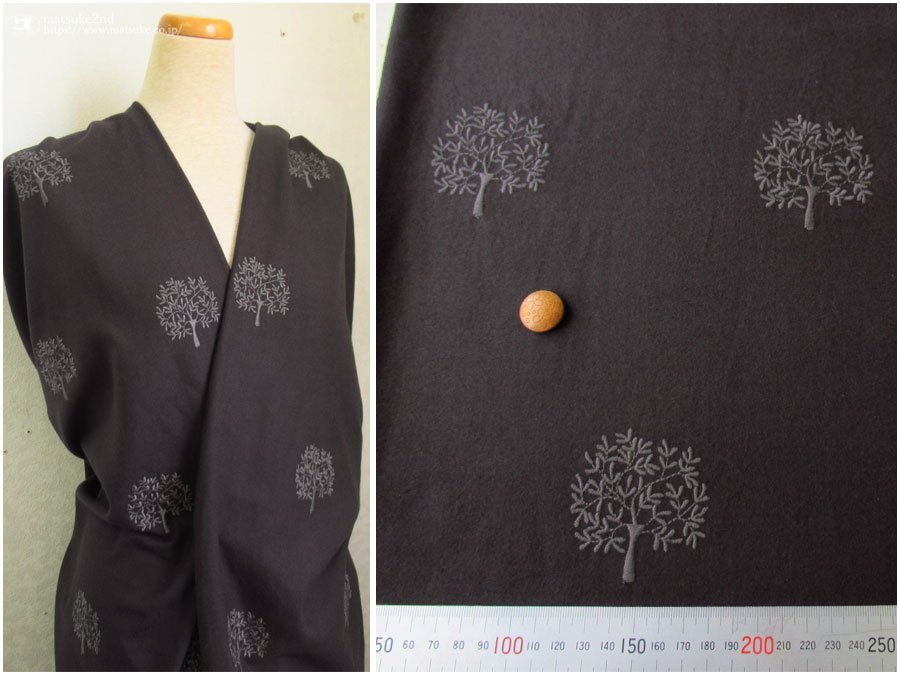 コットン】 ランダムツリー 【ビエラ起毛刺繍ファブリック】