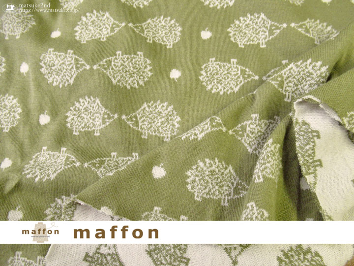 maffon (マフォン) 】 約75cm幅 リバーシブルジャガード接結ニット 