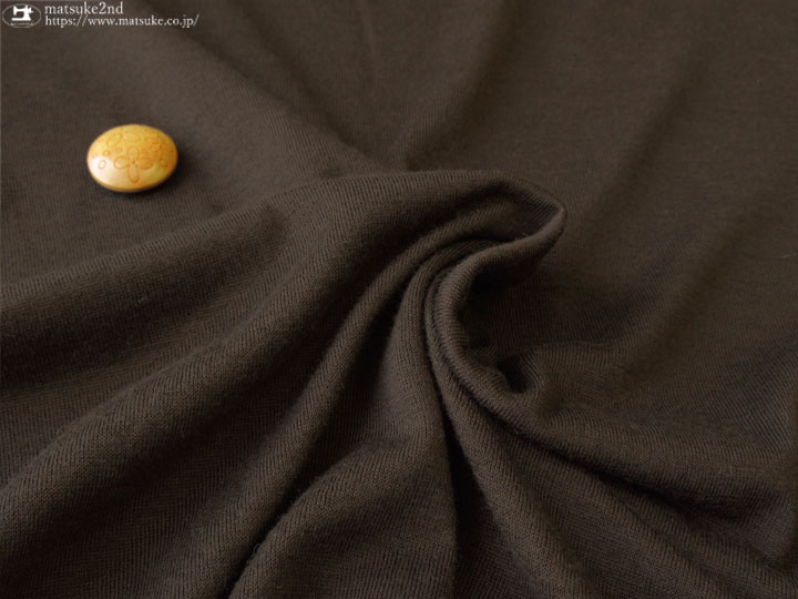 デッドストック反】 薄手やわらかポリエステルニット ダークブラウン