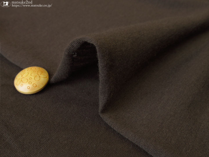 デッドストック反】 薄手やわらかポリエステルニット ダークブラウン