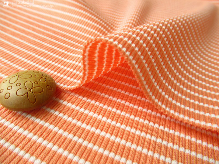 （あん）ホワイトオレンジ柄、ニット素材 9Gアイレットリブ花柄クルーネックニットプルオーバー (WOMENS) | St