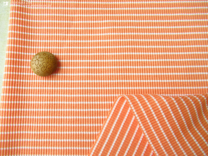 デッドストック反】 ～コットンライクポリエステル～細ボーダーテレコ