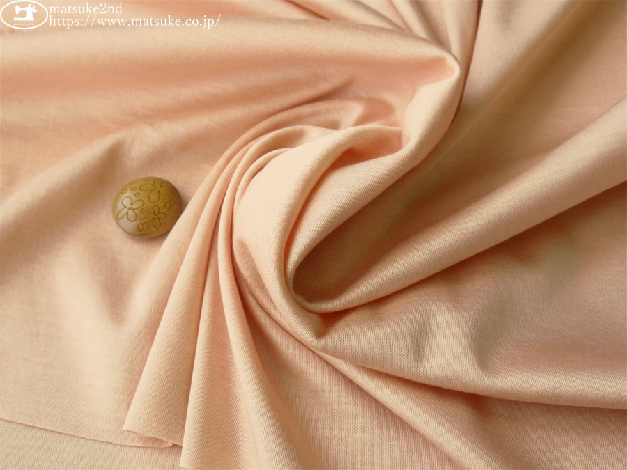 デッドストック反】 美しい光沢が素敵！シルキースムースニット ピンク