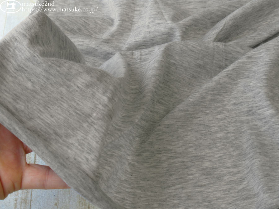 デッドストック反】 極薄やわらか天竺ニット 杢グレー