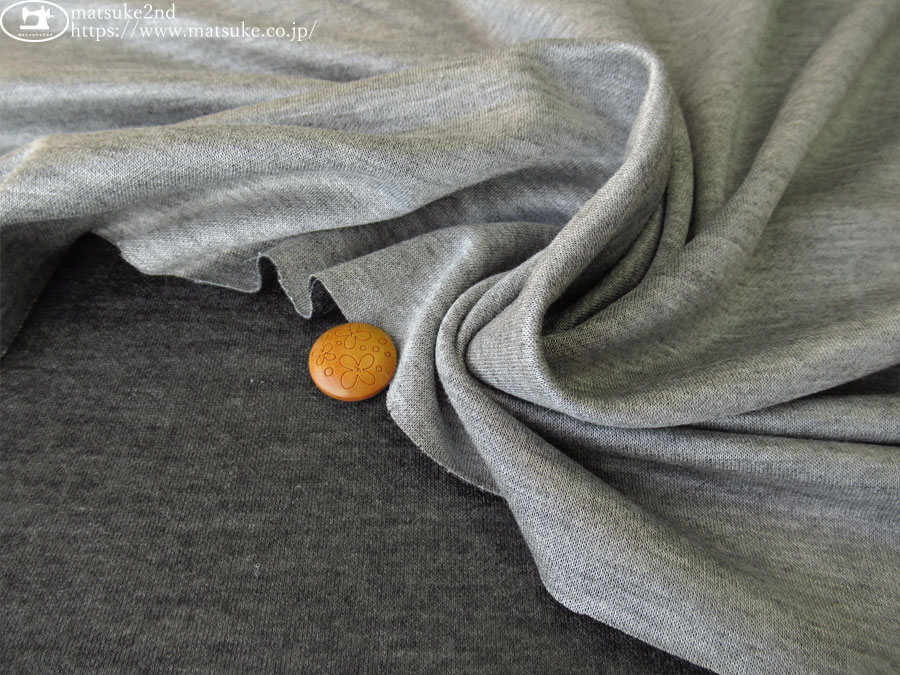 デッドストック反】 やわらかダブルフェイスニット 杢グレー×杢チャコール