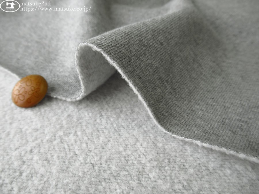 アパレル使用反】 薄手デルタコットン裏毛起毛ニット 杢グレー