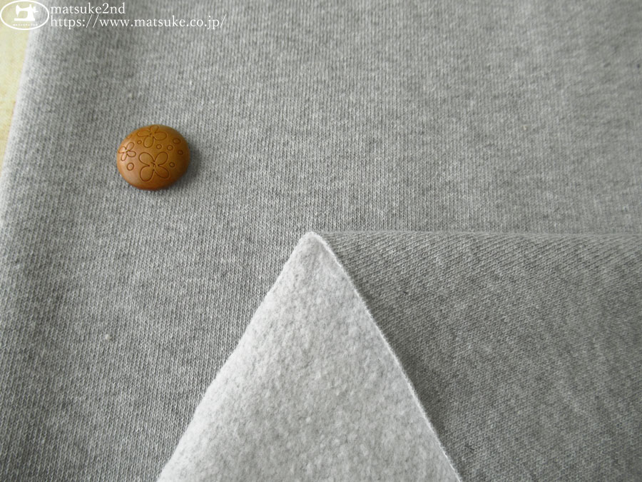 アパレル使用反】 薄手デルタコットン裏毛起毛ニット 杢グレー