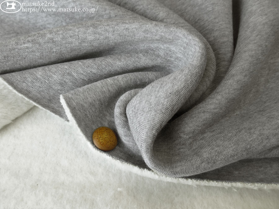 デッドストック反】 もっちり、ふわふわ裏起毛ニット 杢グレー