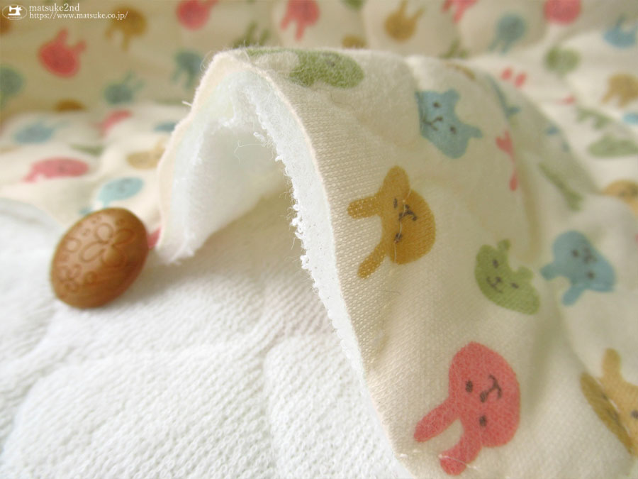 ベビーキルト＊裏パイルスムースキルト 】 にこにこ☆うさぴょん