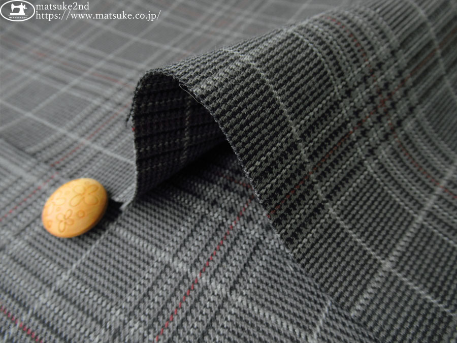 デッドストック反】 やや厚手グレンチェックコットン