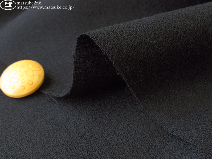 アパレル使用反】 強撚ウールジョーゼット ブラック