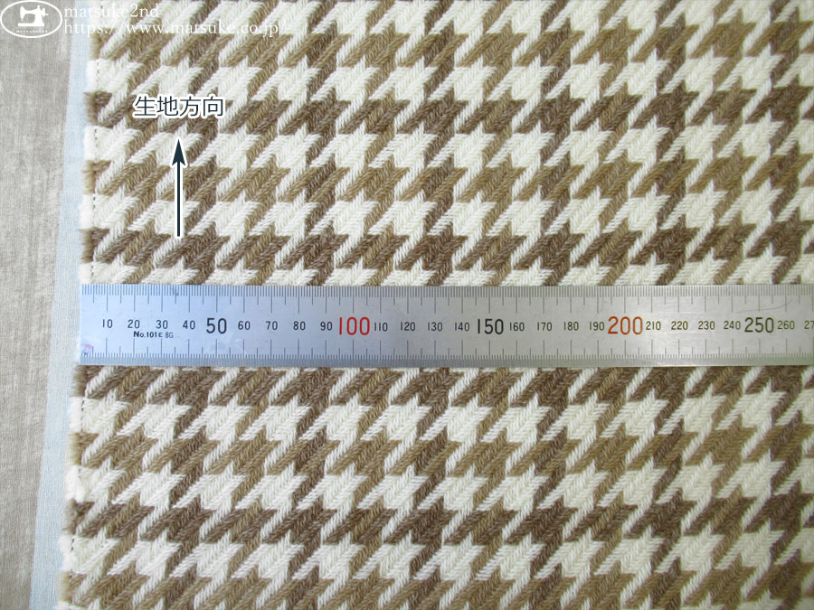 アパレル使用反】 尾州産 BIG千鳥ウール混ツイード